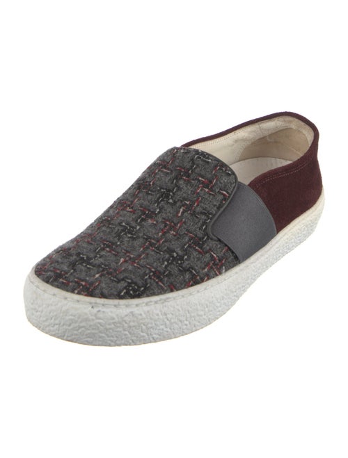 Chanel Tweed Pattern Suede Sneakers