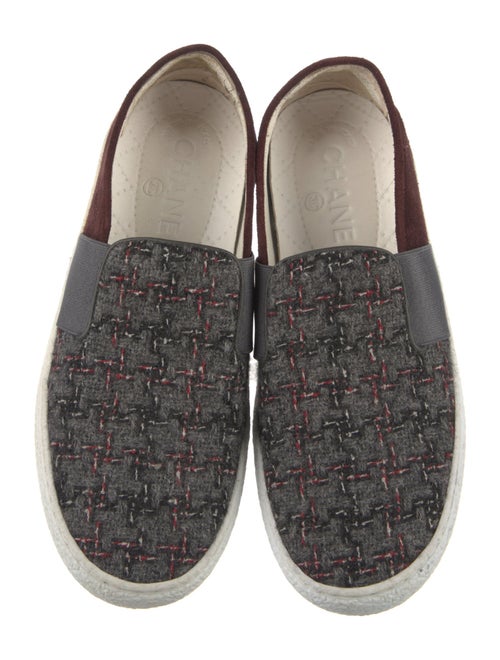 Chanel Tweed Pattern Suede Sneakers