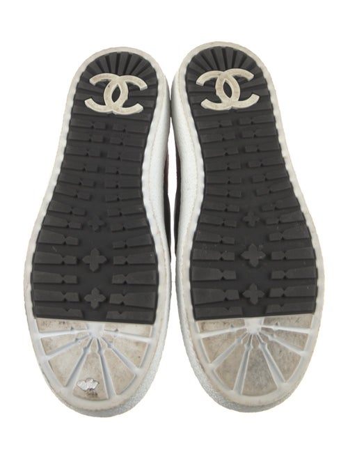 Chanel Tweed Pattern Suede Sneakers