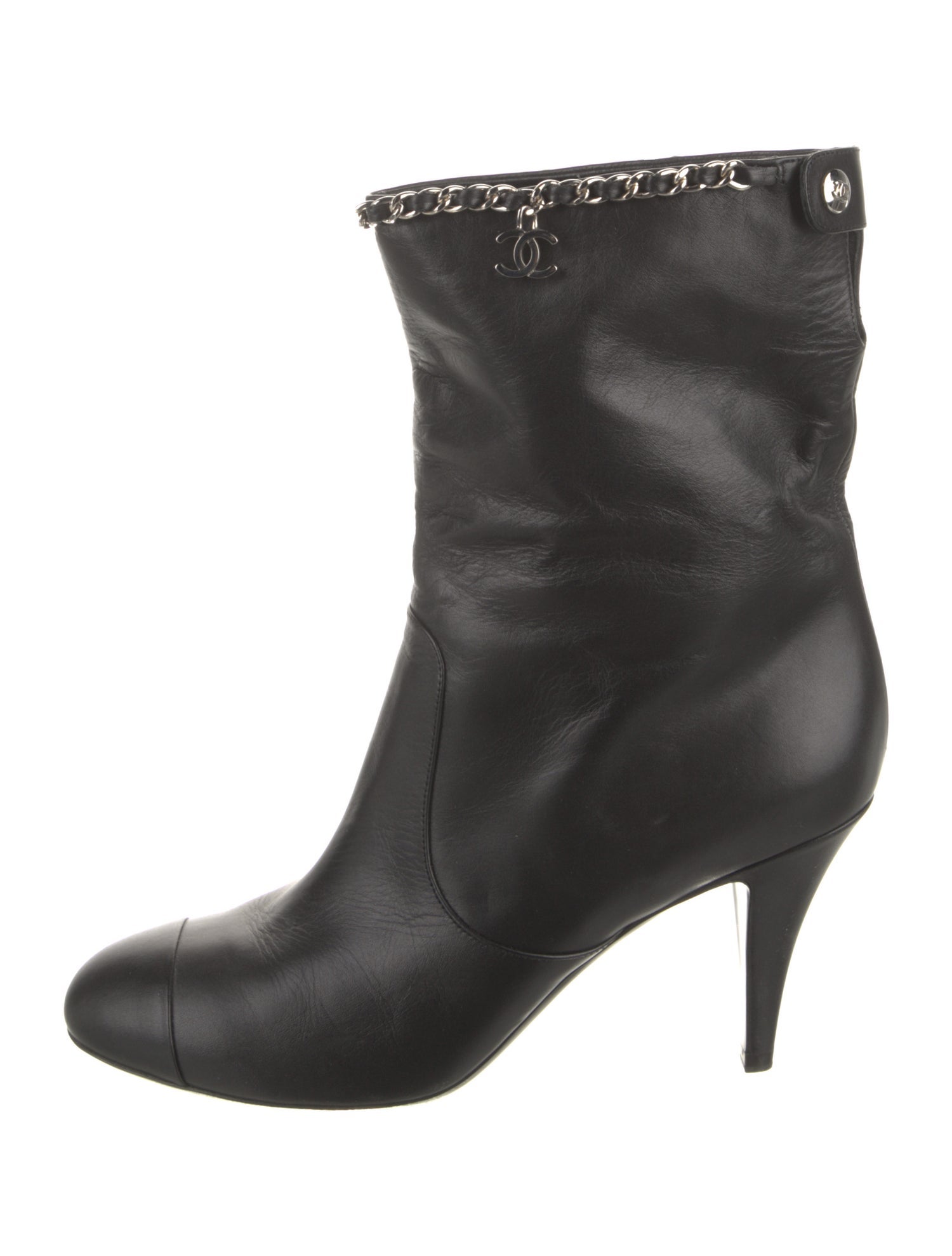 Chanel Interlocking CC Logo Leather Boots