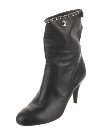 Chanel Interlocking CC Logo Leather Boots