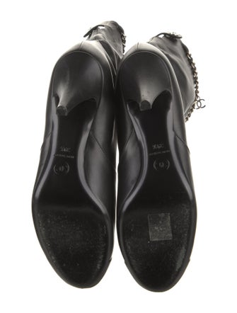 Chanel Interlocking CC Logo Leather Boots