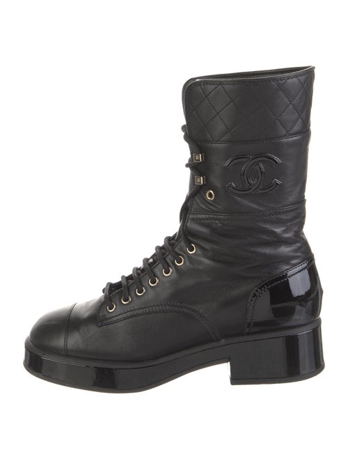 Chanel 2022 Interlocking CC Logo Combat Boots