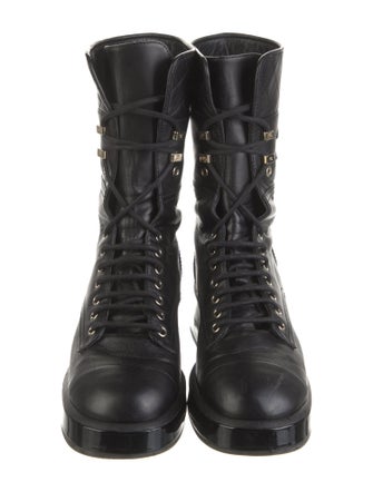 Chanel 2022 Interlocking CC Logo Combat Boots