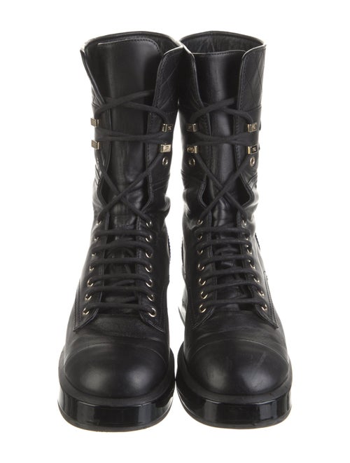 Chanel 2022 Interlocking CC Logo Combat Boots