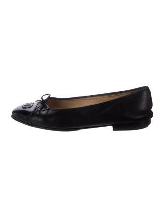 Chanel Interlocking CC Logo Lambskin Ballet Flats
