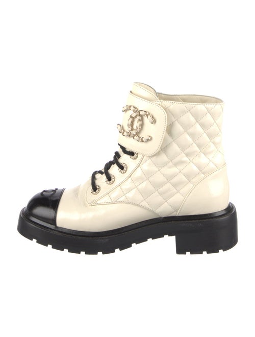 Chanel 2021 Interlocking CC Logo Combat Boots