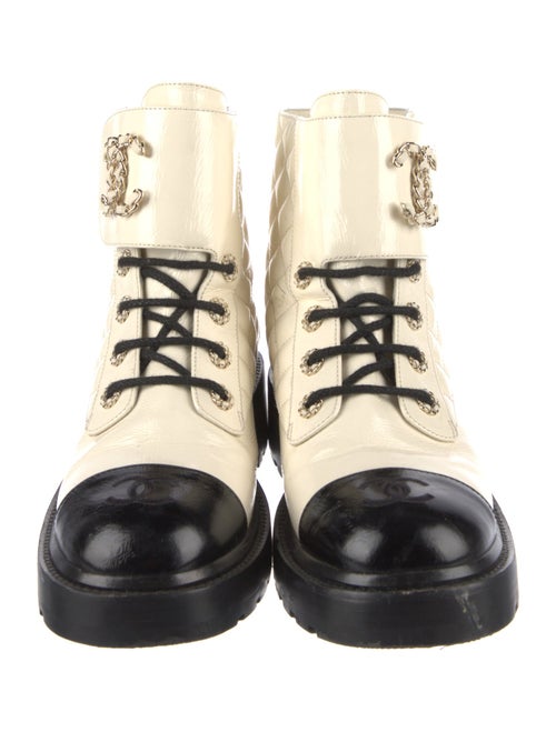 Chanel 2021 Interlocking CC Logo Combat Boots