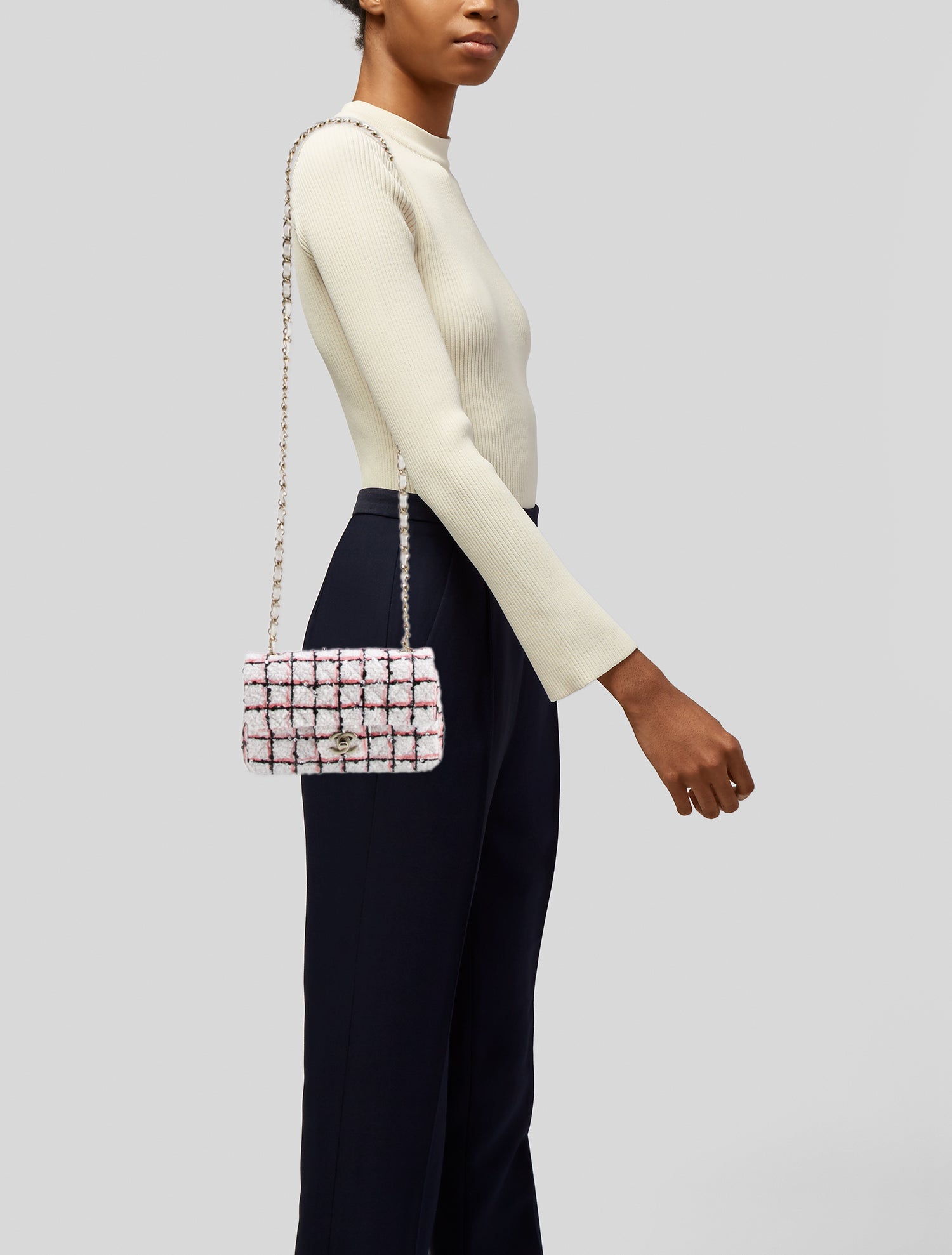 Chanel Rectangular Mini Tweed Sequin Flap Bag