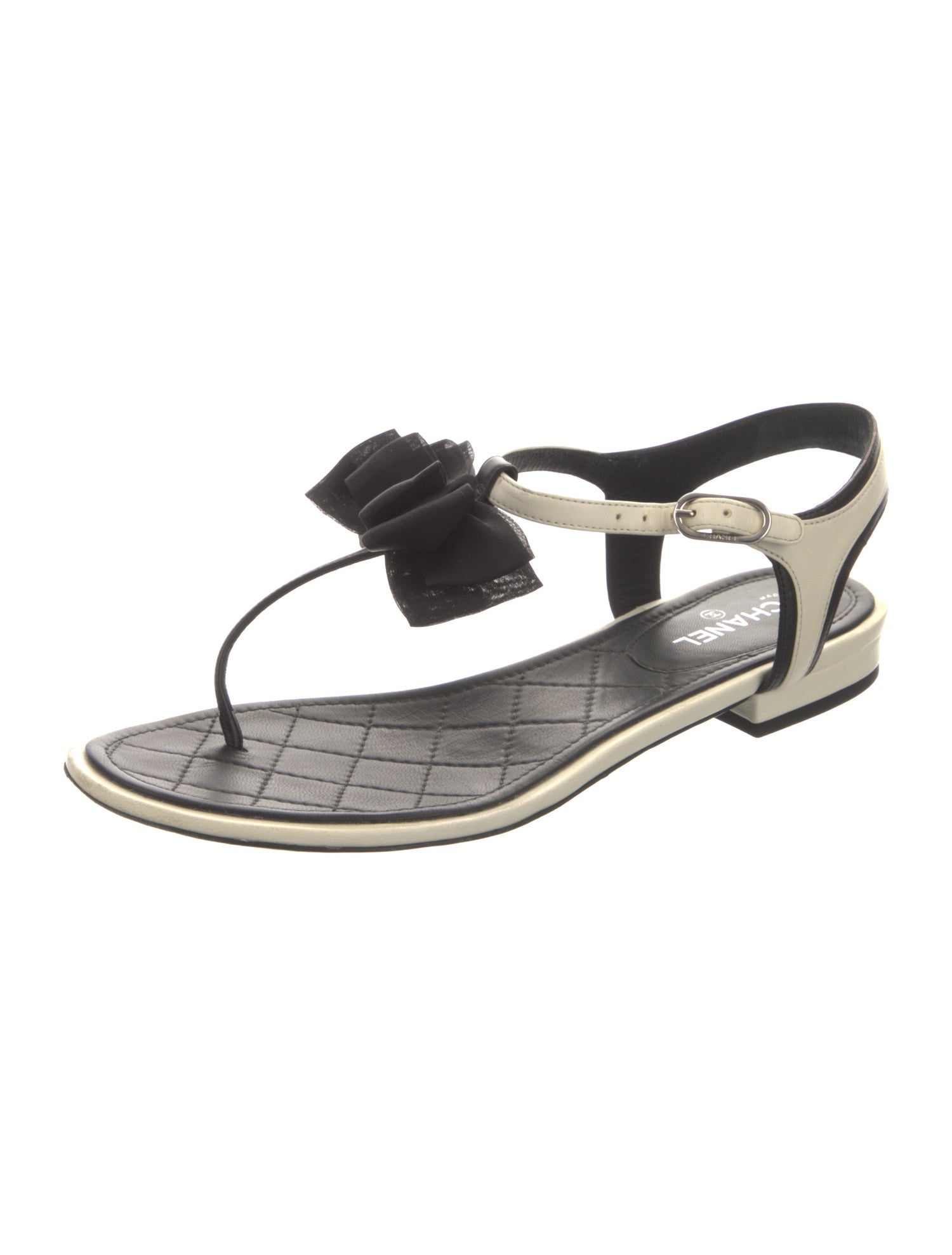 Chanel 2017 Interlocking CC Logo T-Strap Sandals