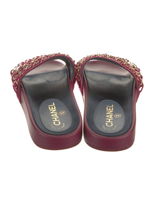 Chanel Interlocking CC Logo Satin Slides