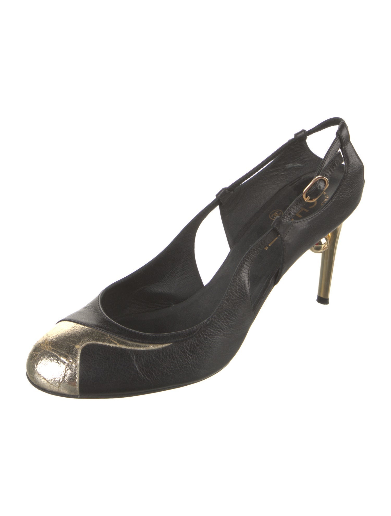 Chanel Vintage Interlocking CC Logo Slingback Pumps