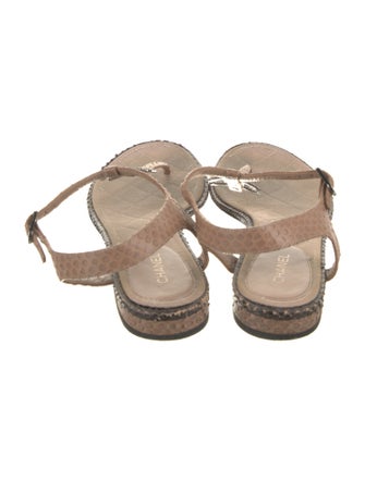 Chanel Interlocking CC Logo Python Sandals