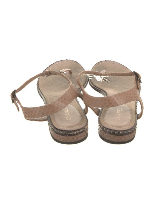 Chanel Interlocking CC Logo Python Sandals