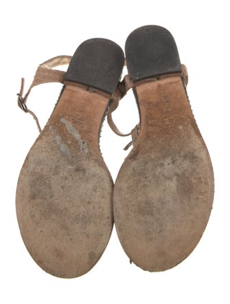 Chanel Interlocking CC Logo Python Sandals