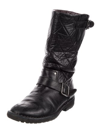 Chanel 2013 Interlocking CC Logo Moto Boots
