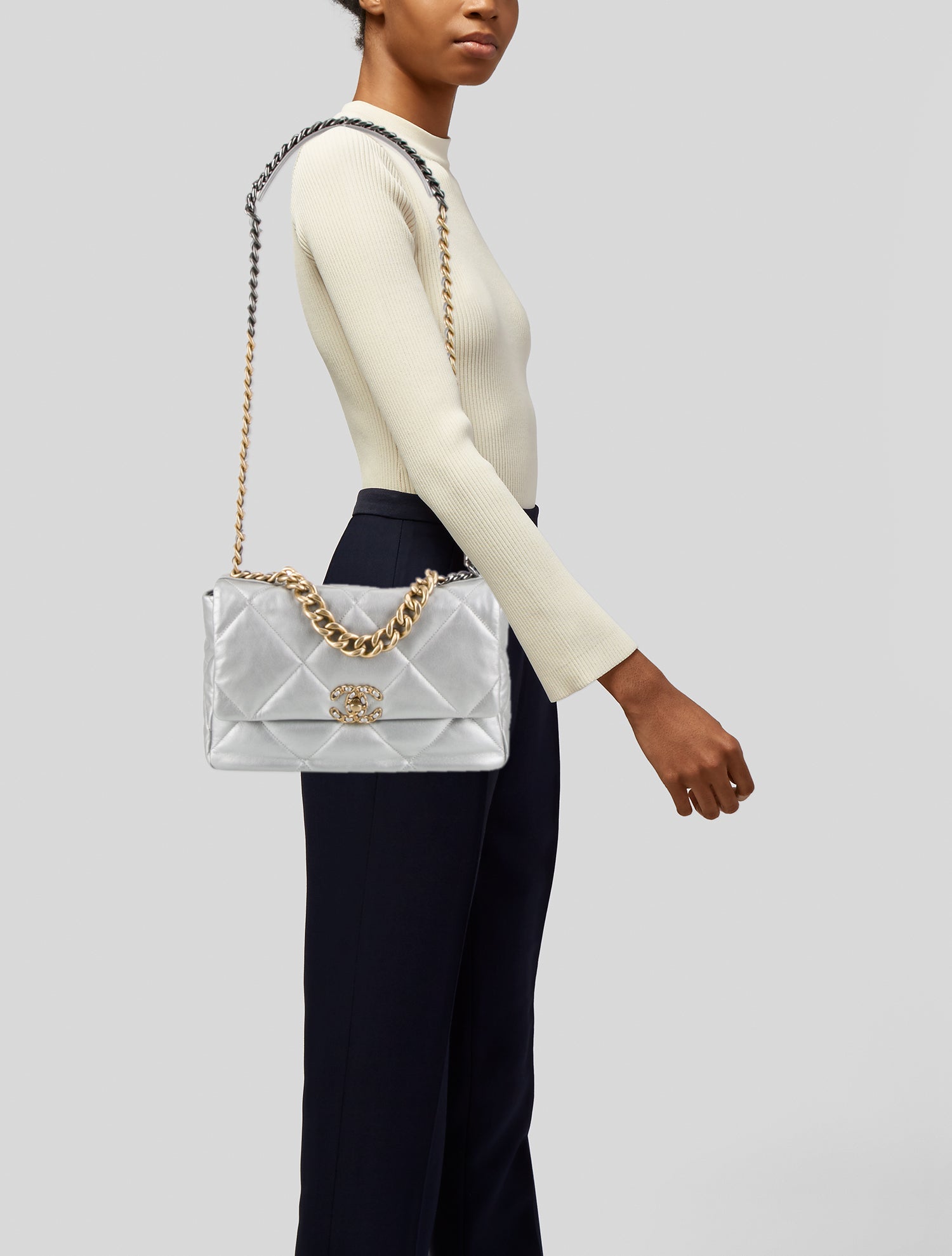 Chanel Quilted Large 19 Flap Bag