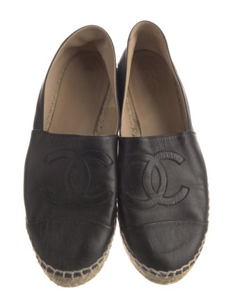 Chanel Interlocking CC Logo Lambskin Espadrilles