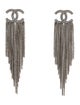 Chanel Strass CC Fringe Drop Earrings