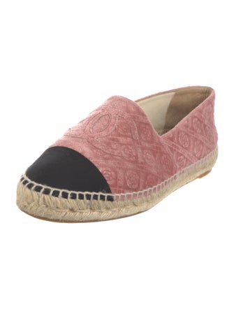Chanel Interlocking CC Logo Velvet Espadrilles