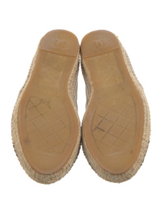 Chanel Interlocking CC Logo Leather Espadrilles