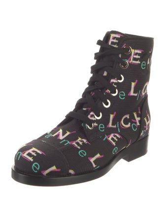 Chanel 2019 Interlocking CC Logo Combat Boots