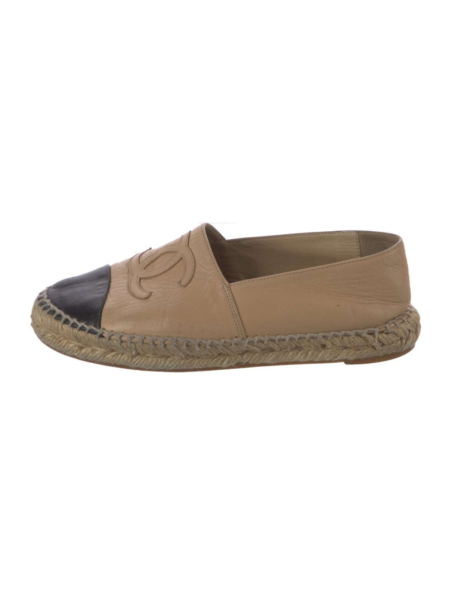 Chanel Interlocking CC Logo Lambskin Espadrilles