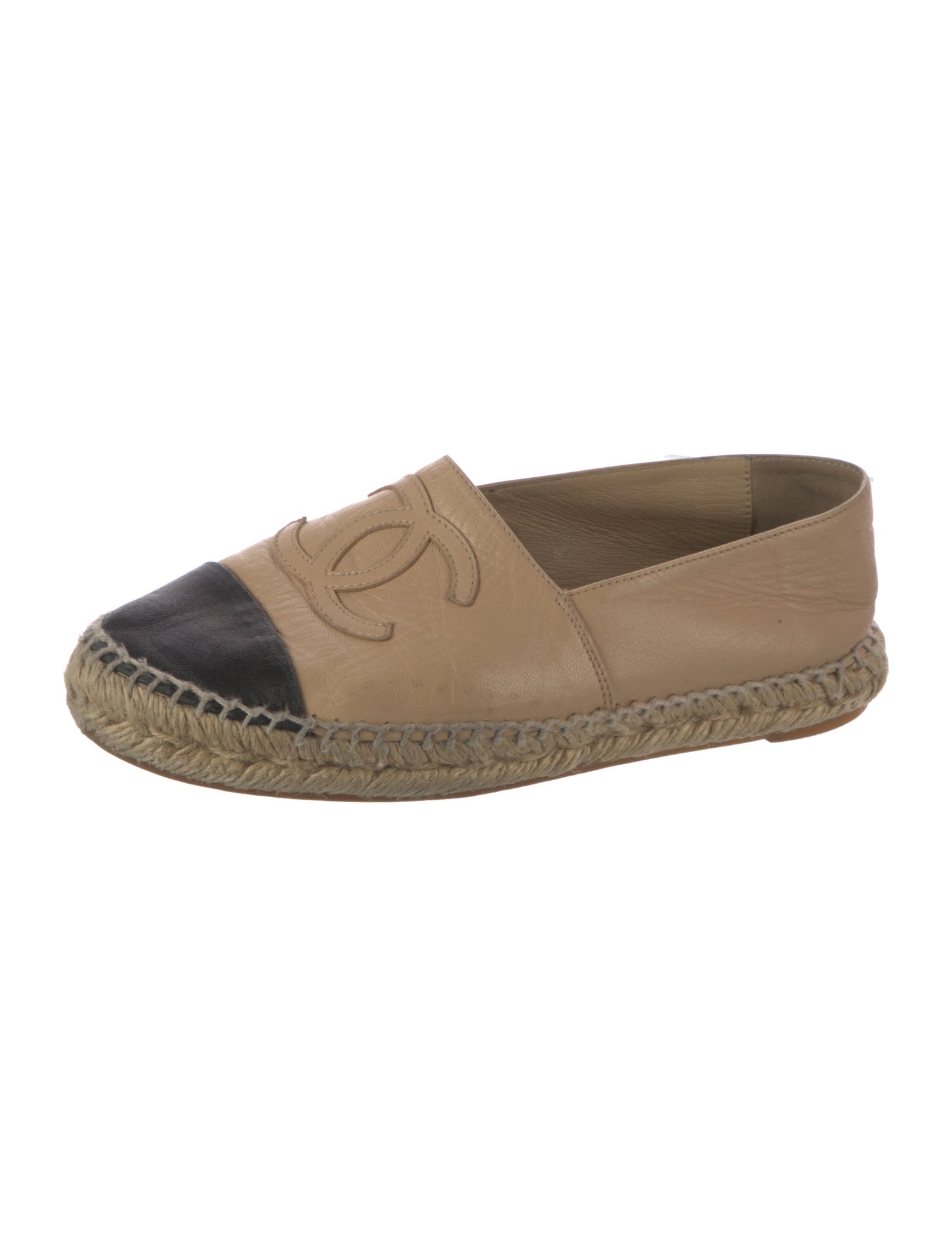 Chanel Interlocking CC Logo Lambskin Espadrilles