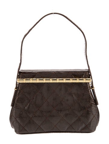 Chanel Handle Bags Lizard Frame Bag