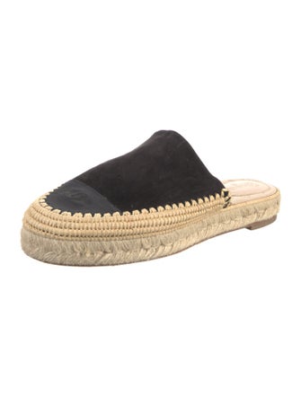 Chanel Interlocking CC Logo Suede Mules
