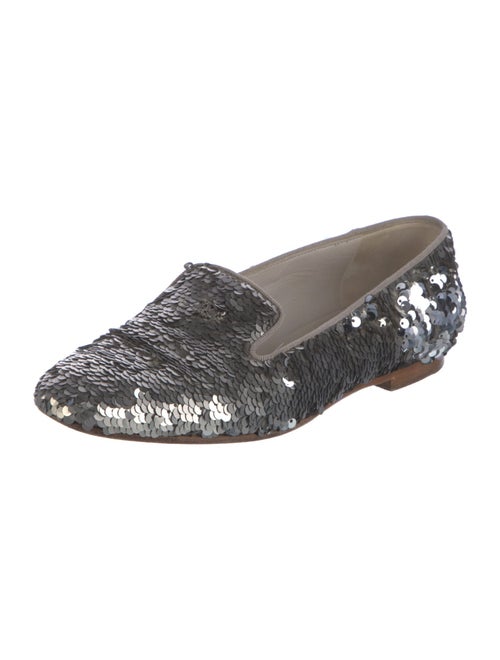 Chanel Interlocking CC Logo Sequins Loafers