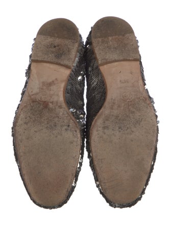 Chanel Interlocking CC Logo Sequins Loafers