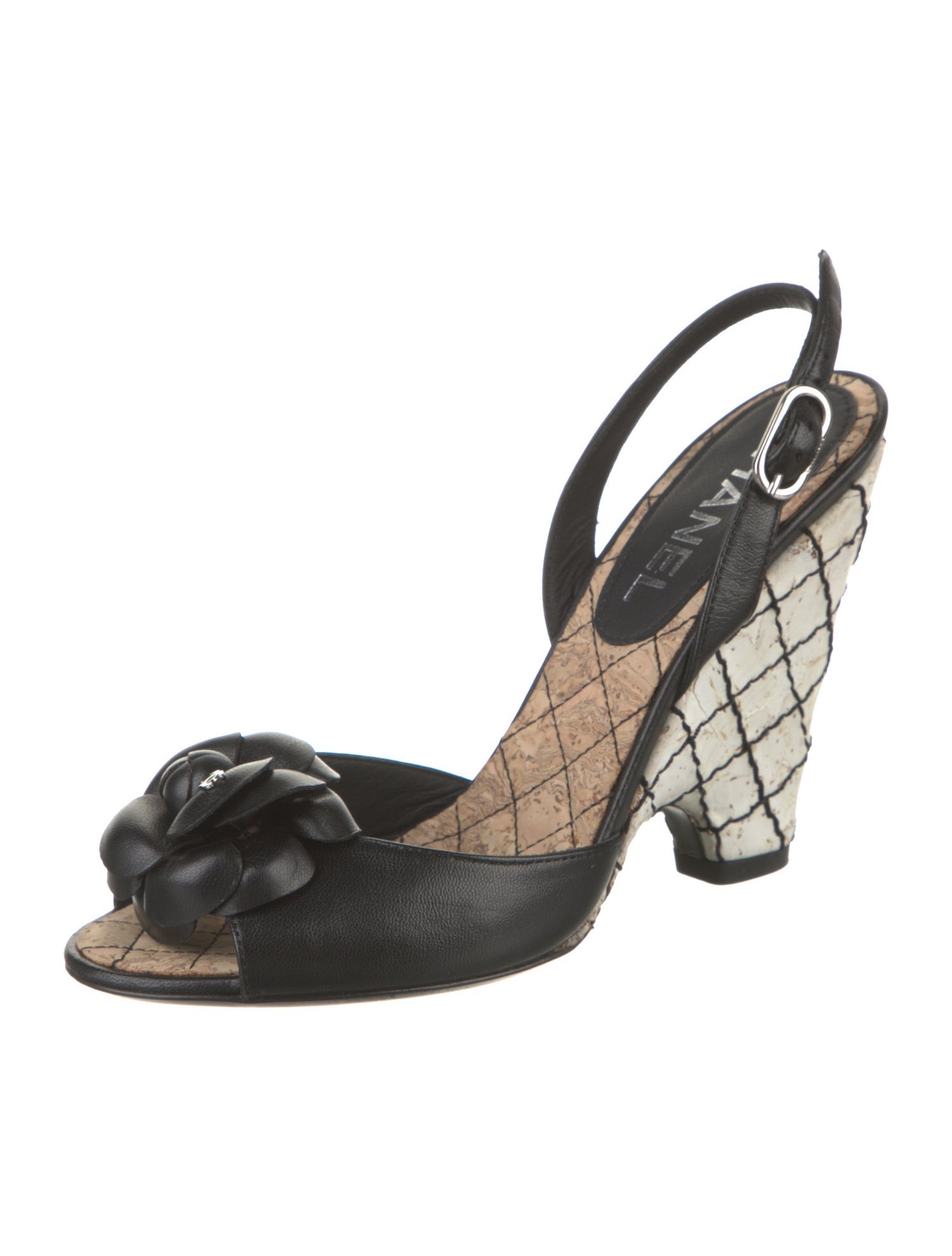 Chanel 2014 Interlocking CC Logo Slingback Sandals