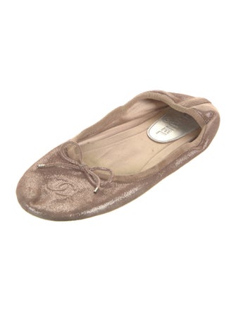 Chanel Interlocking CC Logo Suede Ballet Flats