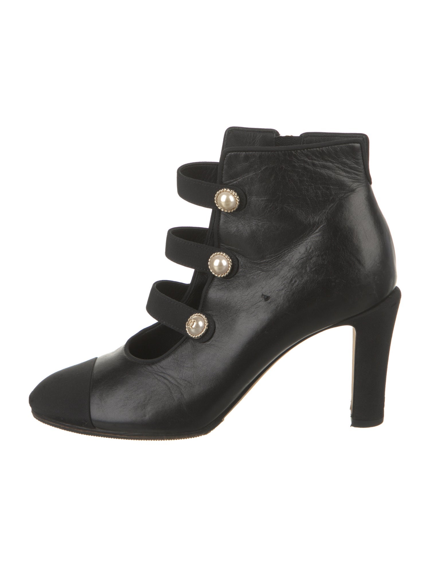 Chanel Interlocking CC Logo Leather Lace-Up Boots