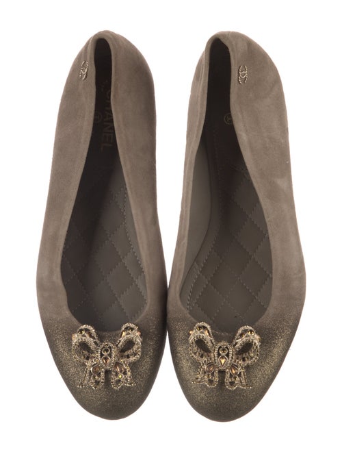 Chanel Interlocking CC Logo Suede Flats
