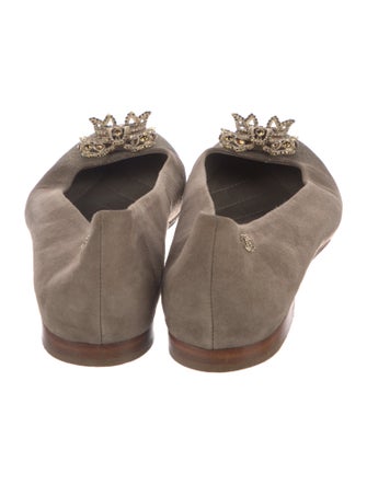 Chanel Interlocking CC Logo Suede Flats