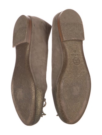 Chanel Interlocking CC Logo Suede Flats