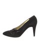 Chanel Interlocking CC Logo Suede Pumps