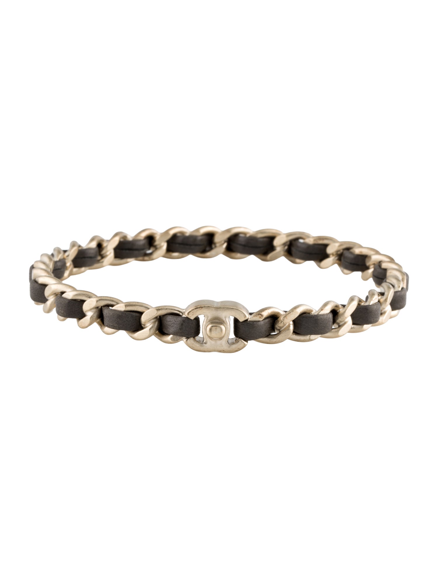 Chanel Leather CC Turnlock Bangle