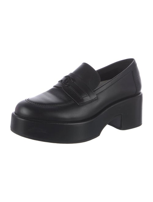 Chanel Interlocking CC Logo Leather Loafers