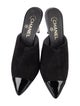 Chanel Interlocking CC Logo Suede Mules