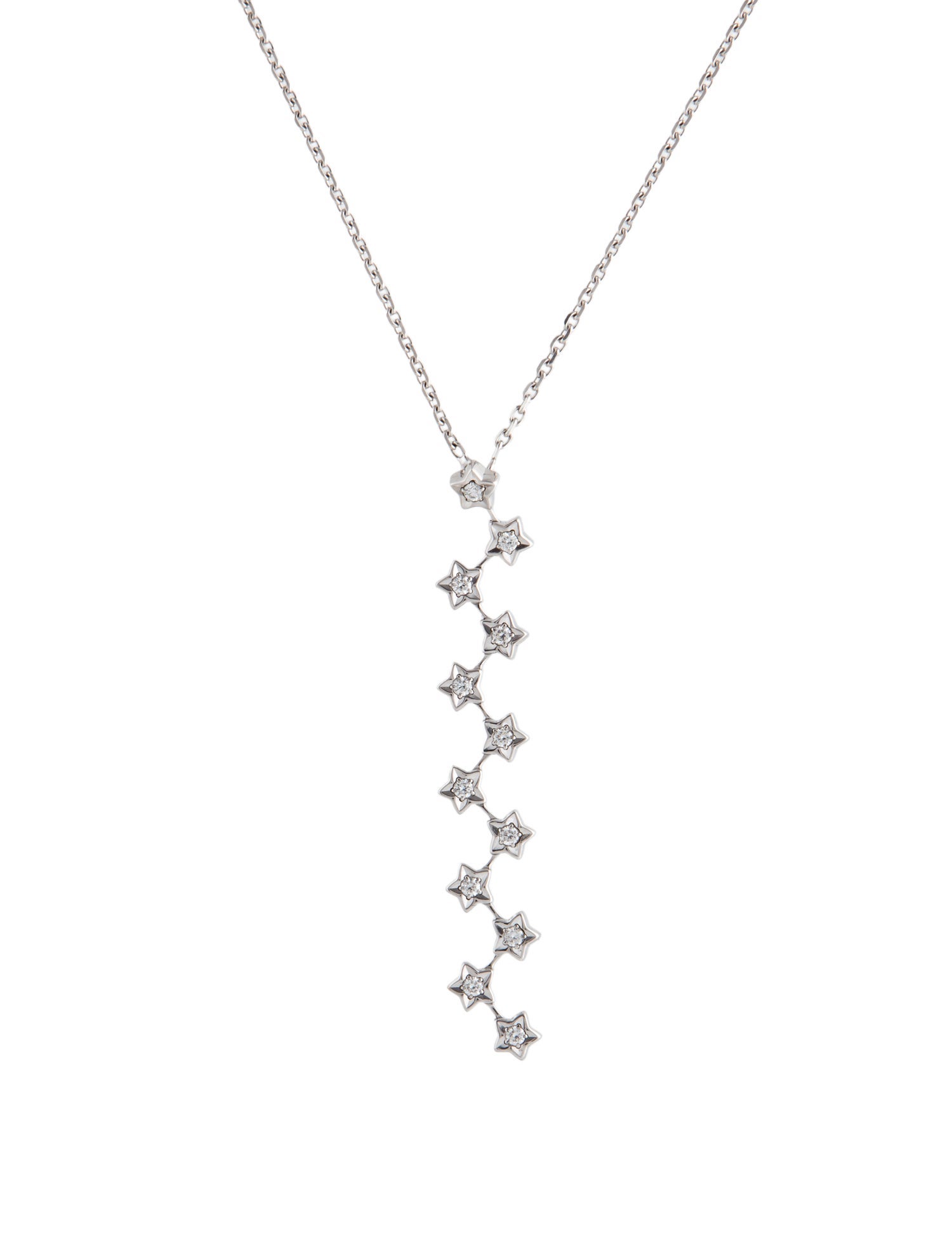 Chanel 18K Diamond Star Lavalier Necklace