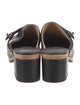 Chanel Interlocking CC Logo Leather Mules