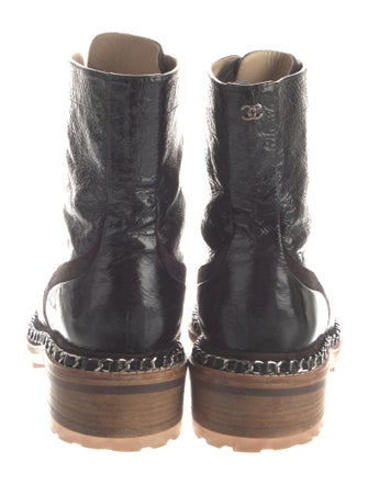 Chanel 2015 Interlocking CC Logo Combat Boots