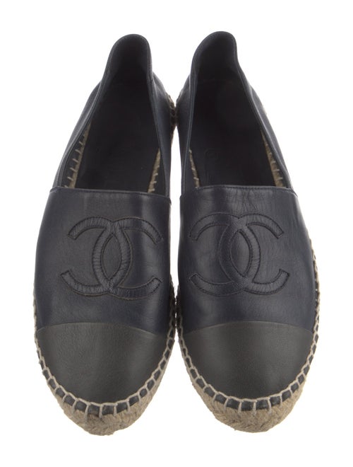 Chanel Interlocking CC Logo Leather Espadrilles