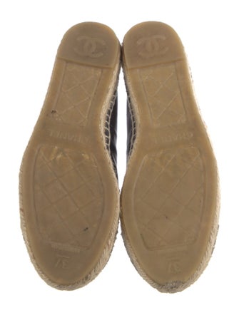 Chanel Interlocking CC Logo Leather Espadrilles