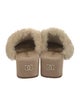 Chanel Interlocking CC Logo Shearling Mules