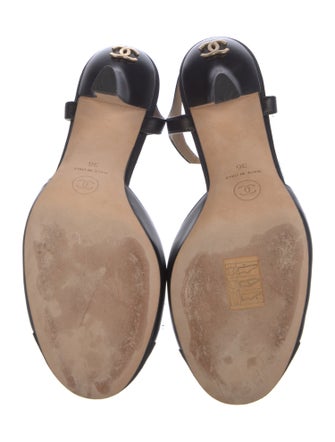 Chanel 2016 Interlocking CC Logo T-Strap Sandals