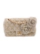 Chanel Medium Straw & Jute Camellia Flap Bag